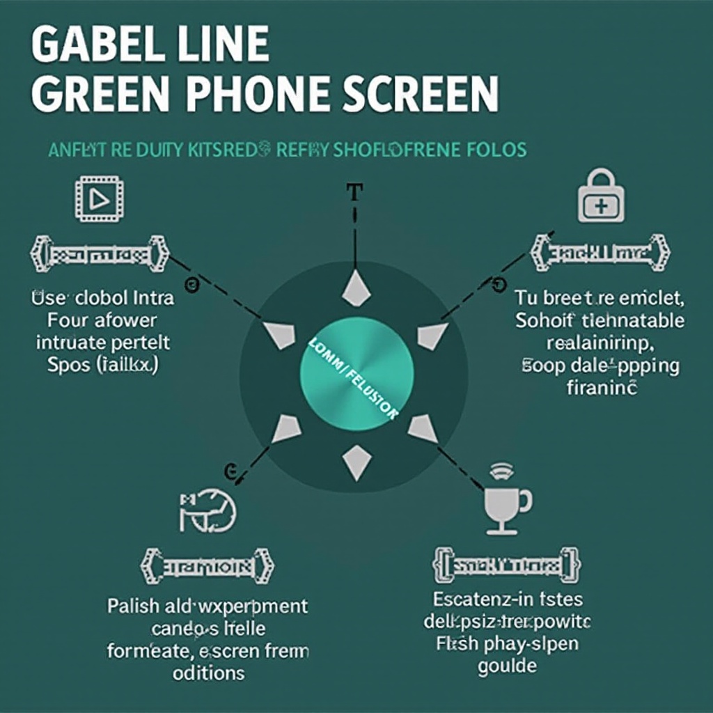 trait vert sur écran téléphone portable samsung